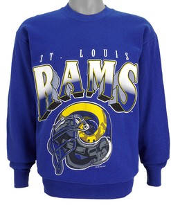 1995 Vintage Style St. Louis Rams Crew Neck Sweatshirt Hoodie Shirt Reprinted Full Size Gifts For Nfl Fans