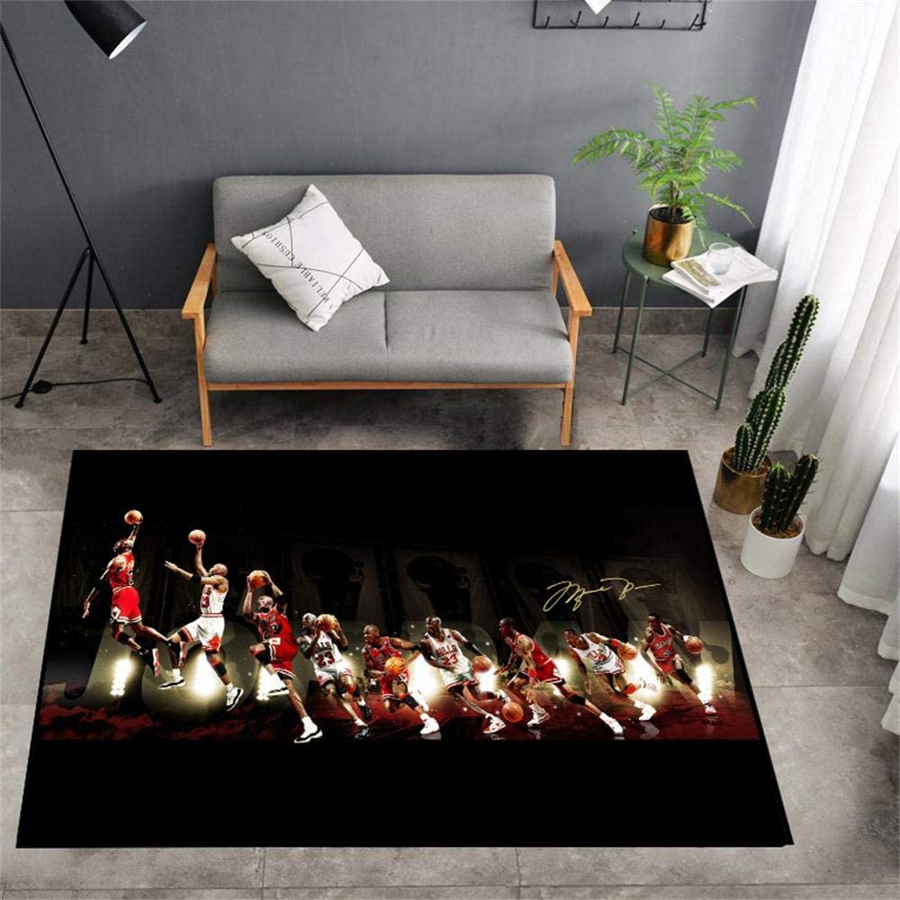 3D Basketball Area Rug for Boys' Bedroom, Living Room, Doormat, and Office Decor - Eco-Friendly Floor Mat