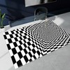 3D Bottomless Hole Optical Illusion Area Rug - Anti-Skid Black and White Floor Mat for Your Home