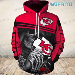 3D Death Holding Logo KC Chiefs Youth Hoodie Gift for Kansas City Fans - Image 2