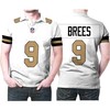 3D Designed All Over Breathable Fabric Polo Shirt with Drew Brees #9 Nfl American Football Team Logo Color Rush