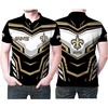 3D Designed All Over Breathable Fabric Polo Shirt with New Orleans Saints Nfl American Football Team Logo
