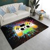 3D Gamepad Gamer Area Rugs for Men's Bedroom - Green Floor Mats for Game Play Room