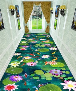3D Pastoral Style Printed Runner Rug: A Unique Illusion Entrance Indoor Area Rug, Non-Slip and Washable
