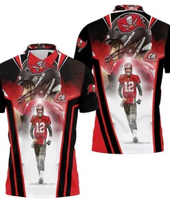 3D Polo Shirt Jersey with All Over Print for Tom Brady 12 of Tampa Bay Buccaneers Superbowl Champions