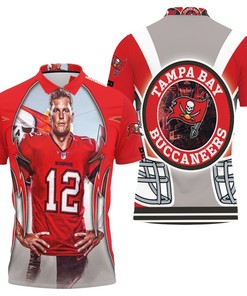 3D Polo Shirt Jersey with All Over Print for Tom Brady of Tampa Bay Buccaneers Super Bowl Champions