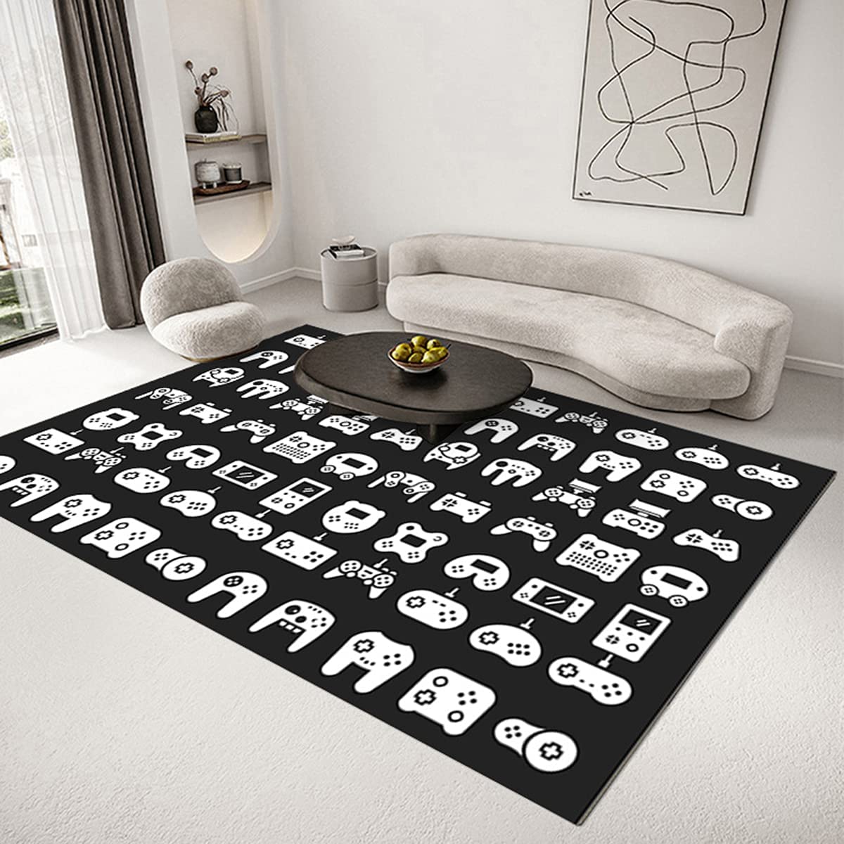 3D Printed Boys' Gamer Room Carpet with Gamepad Print - Non-Slip Sofa Floor Mat With T-Shirt, Hoodie, Sweatshirt Game room rug ideas