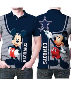 3D Printed Dallas Cowboys Polo Shirt with All Over Print and Breathable Fabric