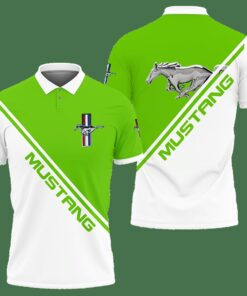 3D Printed Ford Mustang An-Ht Polo Shirt (Green) with Athleisure Design