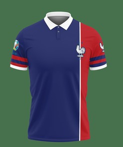 3D Printed France National Football Team Tnt-Va Polo Shirt (Red) with Custom Design