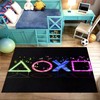 3D Printed Gamer Area Carpet with Black Gamepad Print for Boys Bedroom or Living Room