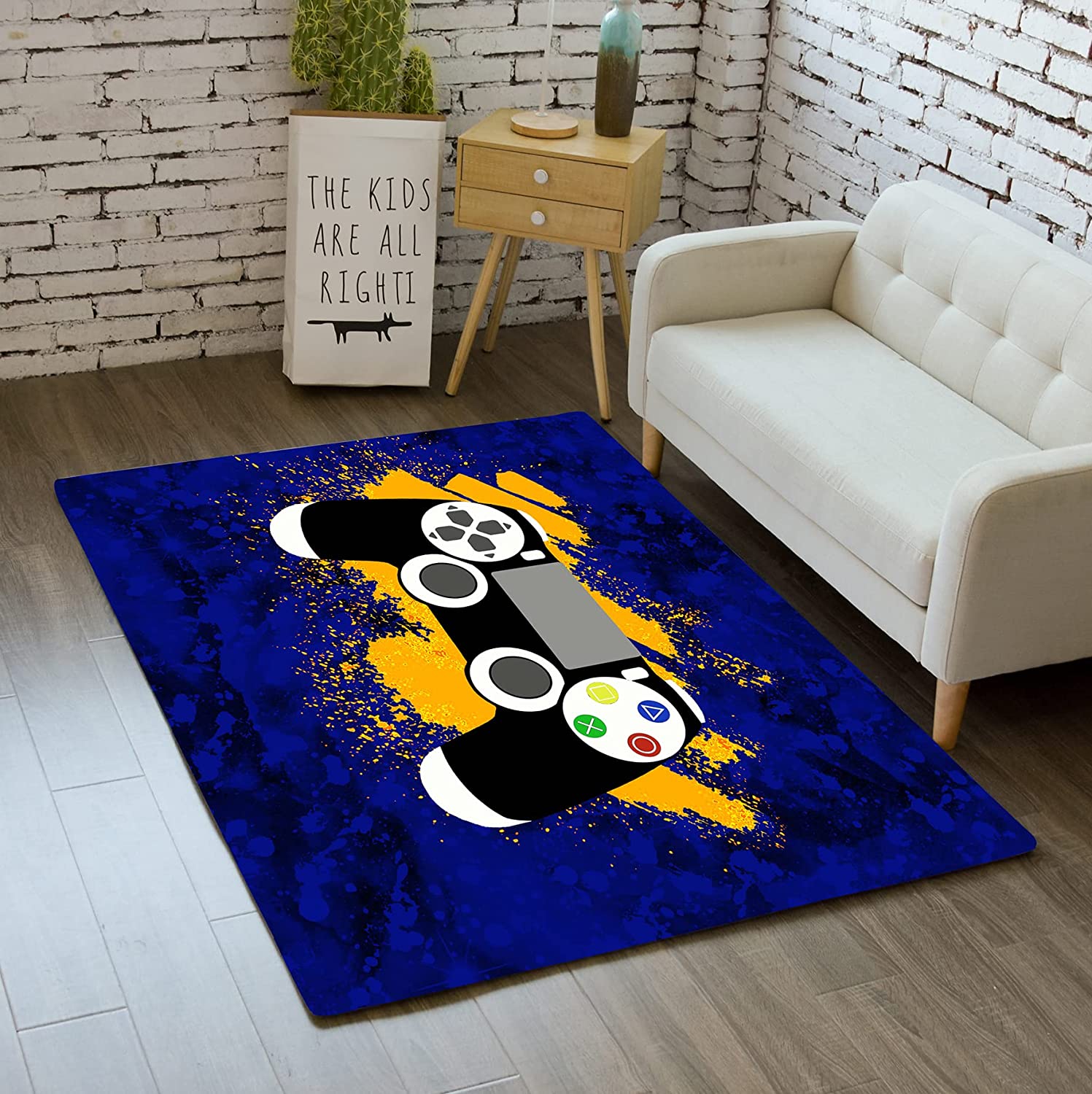 3D Printed Gaming Carpet for Boys' Playroom, Bedroom or Living Room - Gaming Area Rugs - Image 2