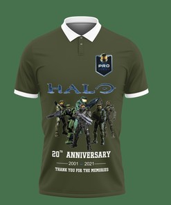 3D Printed Halo Dvt-Nh Polo Shirt with Custom Design (Green)