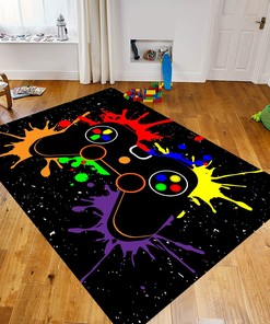 3D Printed Pattern Game Area Rugs and Carpets for Home Decor, Non-Slip Video Game Controller Gamepad