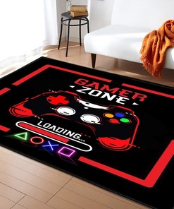 3D Printed Pattern Play Area Rug for Kids' Boys Playroom - Anti-Slip Carpet for Floor