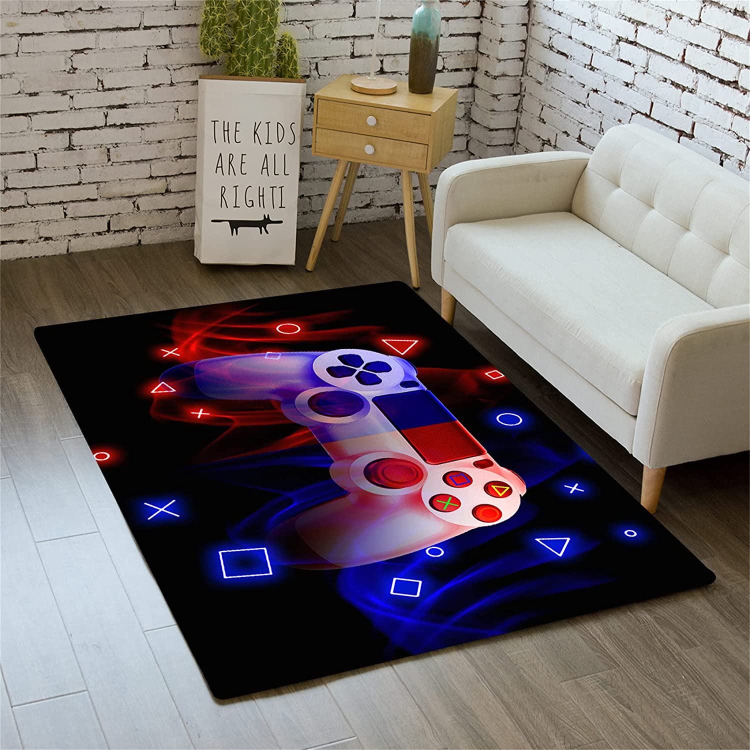 3D Printed Video Games Controller Rug for Boys with Crystal Floor Polyester Mat - Image 2