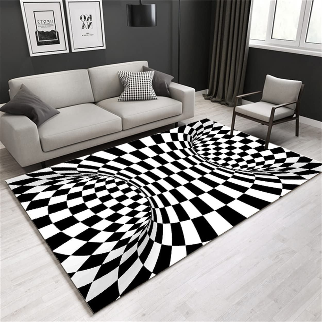 3D Purple Rectangular Vortex Illusion Rug: A Sophisticated Addition to Your Home