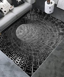 3D Rectangular Vortex Illusion Carpet: A Sophisticated Carpet for Your Living Room or Bedroom