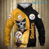 3D Skeleton Wearing Hat - Steelers All Over Print Hoodie