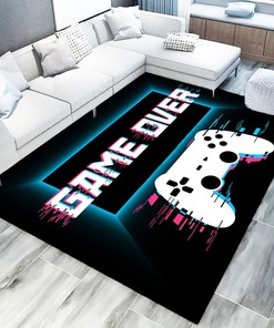 3D Video Gamepad and Controller Pattern Area Rug - Non-Slip Carpet for Living or Bedroom Fun Home Decor for Gamers