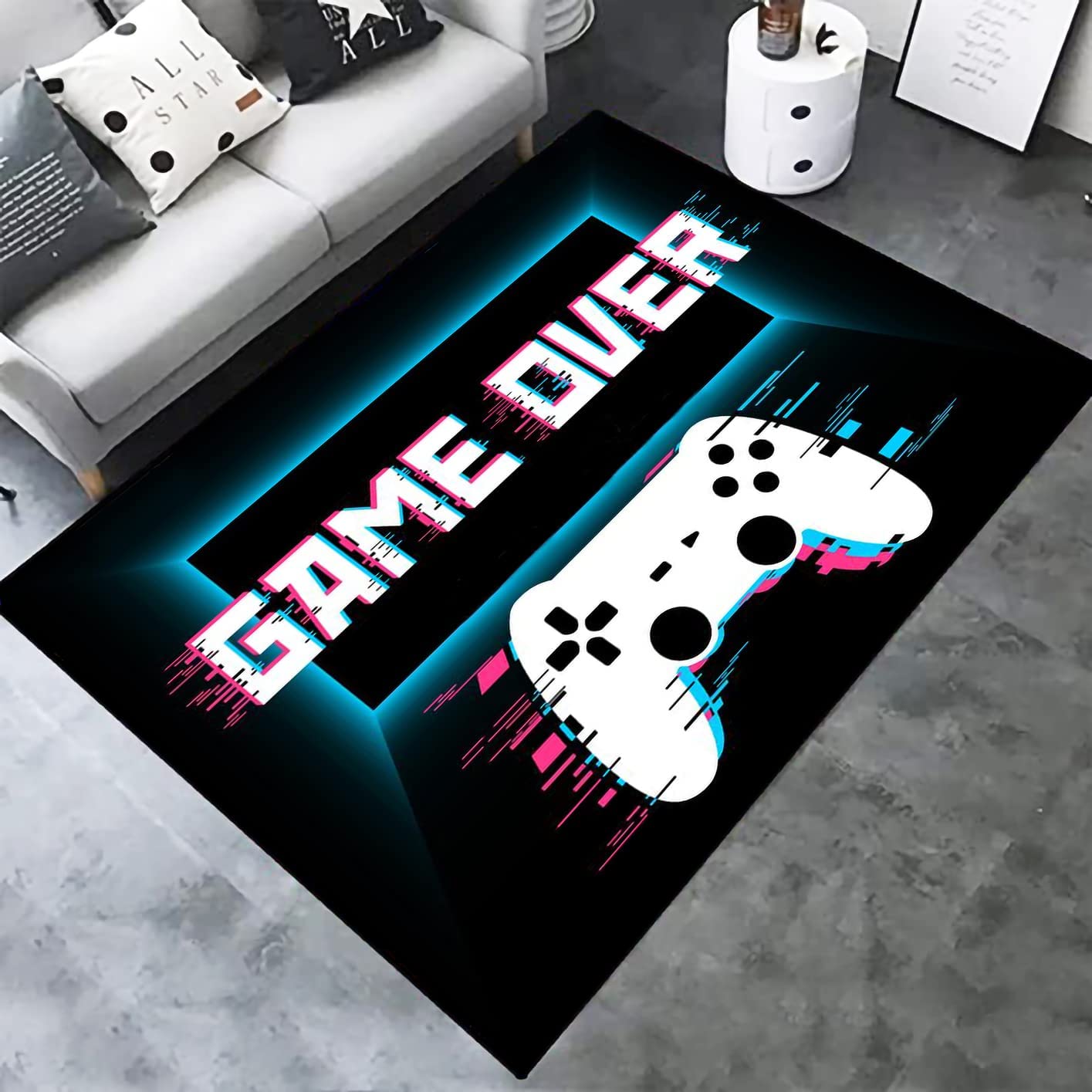 3D Video Gamepad and Controller Pattern Area Rug - Non-Slip Carpet for Living or Bedroom Fun Home Decor for Gamers - Image 4