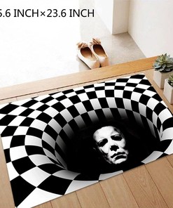 3D Vision Clown Door Mat - Halloween Coffee Table Mat for Living Room or Bedroom (Color14P)