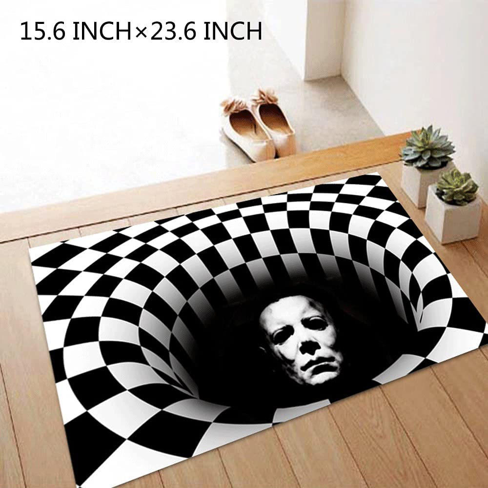 3D Vision Clown Door Mat - Halloween Coffee Table Mat for Living Room or Bedroom (Color14P)