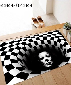 3D Vision Clown Door Mat - Halloween Coffee Table Mat for Living Room or Bedroom (Color1P)