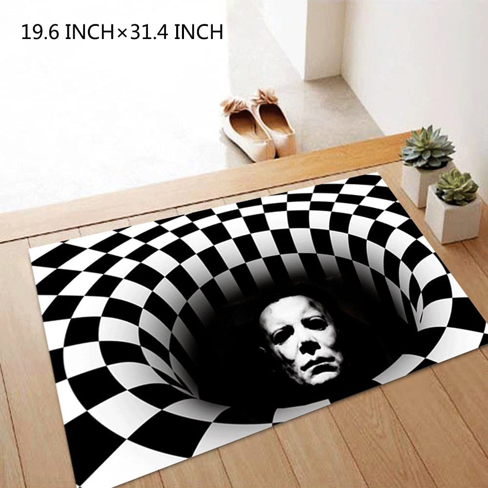 3D Vision Clown Door Mat - Halloween Coffee Table Mat for Living Room or Bedroom (Color1P)