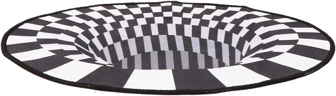 3D Visual Illusion Black and White Grid Area Rug: Anti-Slip and Durable Rug for Your Home Decor