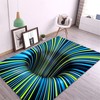 3D Visual Vortex Carpet - Modern Black and White Area Rug - Non-Slip Bottom for Your Bedroom or Living Room