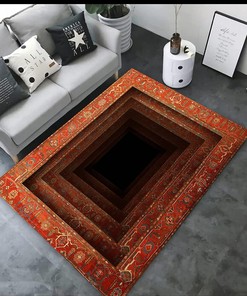 3D Vortex Illusion Rug Area Carpet - Captivating Stereo Vision Circular Blanket for Your Home