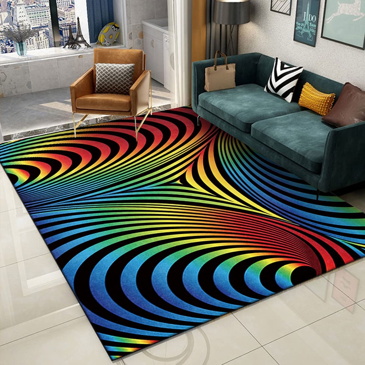 3D Vortex Illusion Rug Carpet: A Chic Carpet for Your Living Room or Bedroom