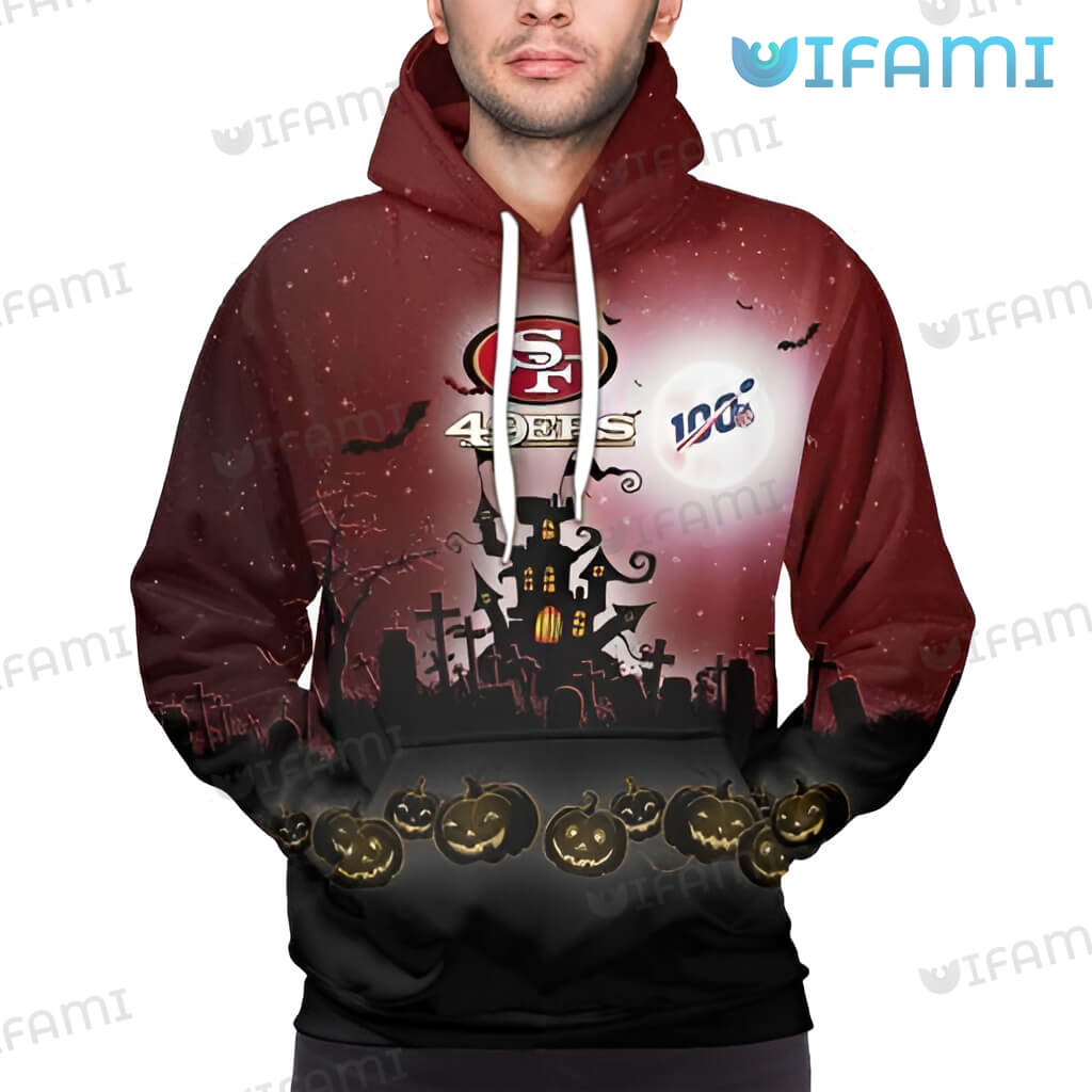 49ers Halloween Pumpkin All Over Print 3D Hoodie