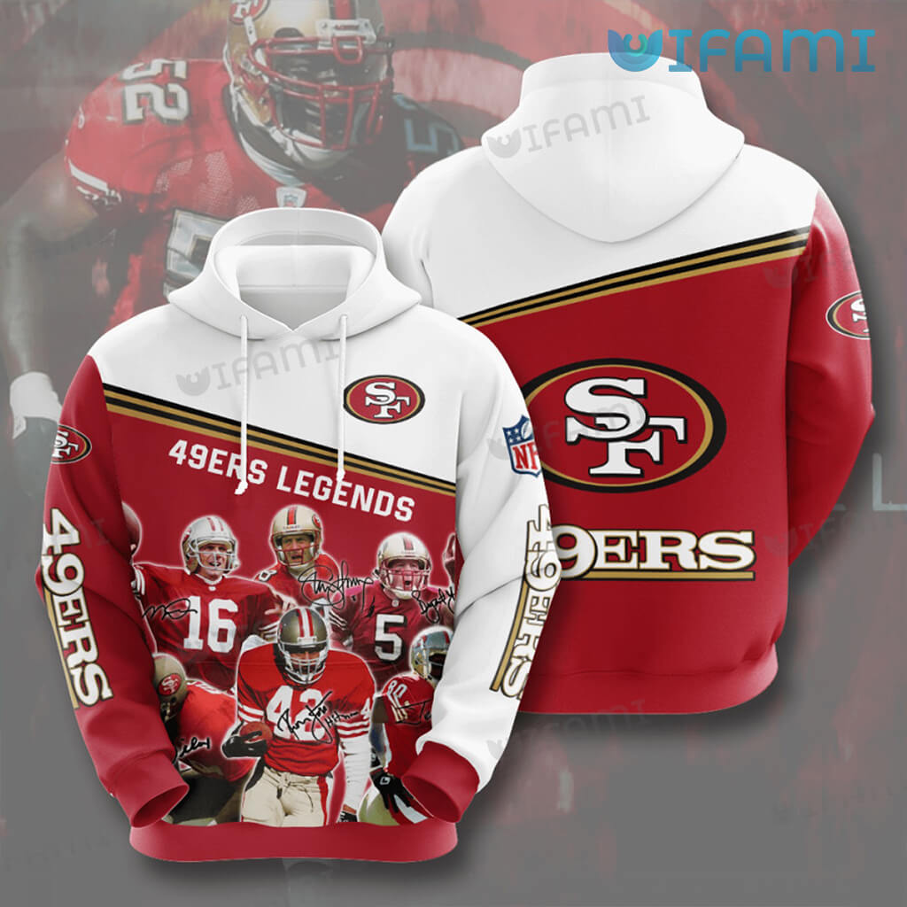 49ers Legends Signatures All Over Print 3D Hoodie 3D San Francisco 49ers Gift