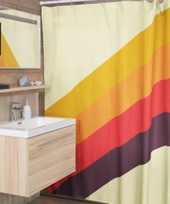 70's Boho Shower Curtain, Funky 60's 70's Hippie Bathroom Accessory, Retro Curtain with Groovy Decor