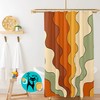 70's Groovy Wave Hipster Rust and Beige Mid Mod Shower Curtain for a 70's Inspired Bathroom
