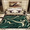 70s Style Emerald Green Black Gold Marble Decor Art Rugs for Soft Non-Slip Indoor