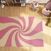 70s Style Swirl Rug in Sugar Pink for Retro Trippy Groovy Funky Cute Hippie Decor