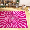 70s Style Wavy Groovy Trippy Funky Abstract Cute Area Rugs for Living Room Bedroom