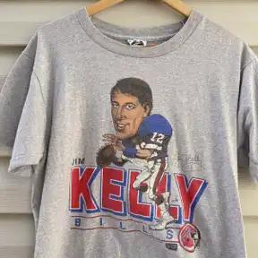 80S Jim Kelly Bobble Head T-Shirt Sweatshirt Pullover Hoodie Reprinted Gift For Nfl Fans - Image 2