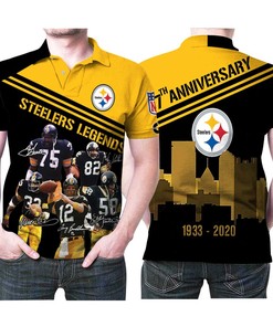 87th Anniversary 5 Legends Signed Personalized Polo Shirt Printed Pittsburgh Steelers Fans