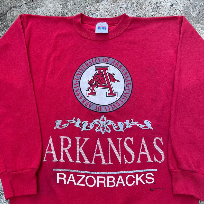 90S Arkansas Razorbacks Sweatshirt, Hoodie, Shirt Full Size Razorbacks Football Fan Gear - Image 2