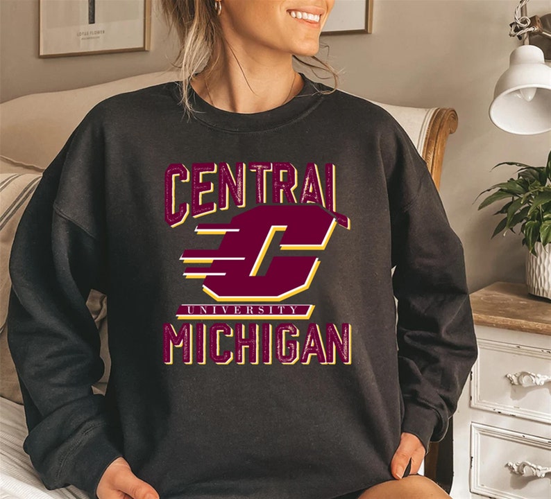 90S Central Michigan University Cmu Sweatshirt Hoodie Shirt, Retro Cmu Apparel - Image 3