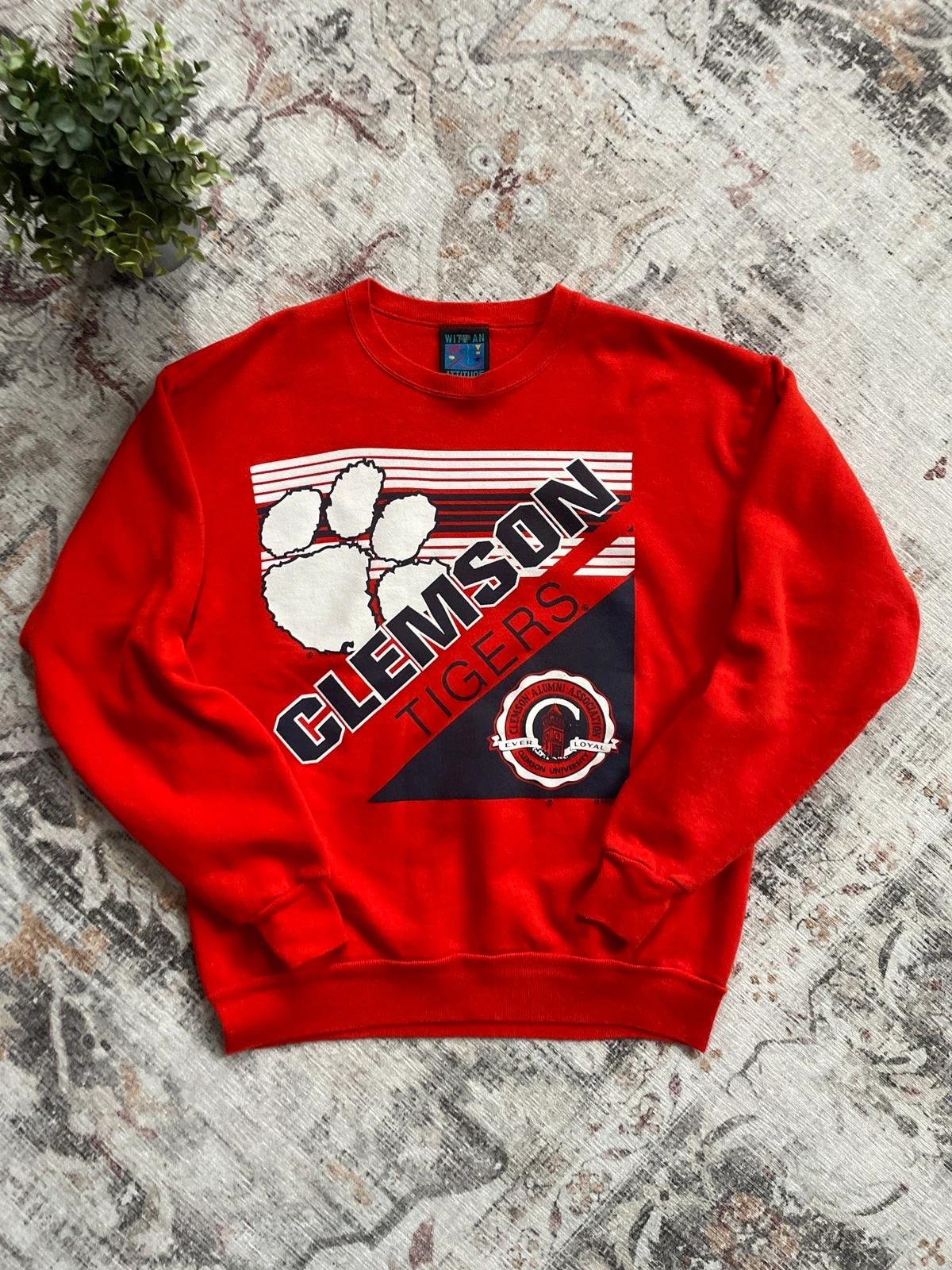 90S Clemson Tigers University Sweater Vintage Style Full Size T-Shirt & Hoodie