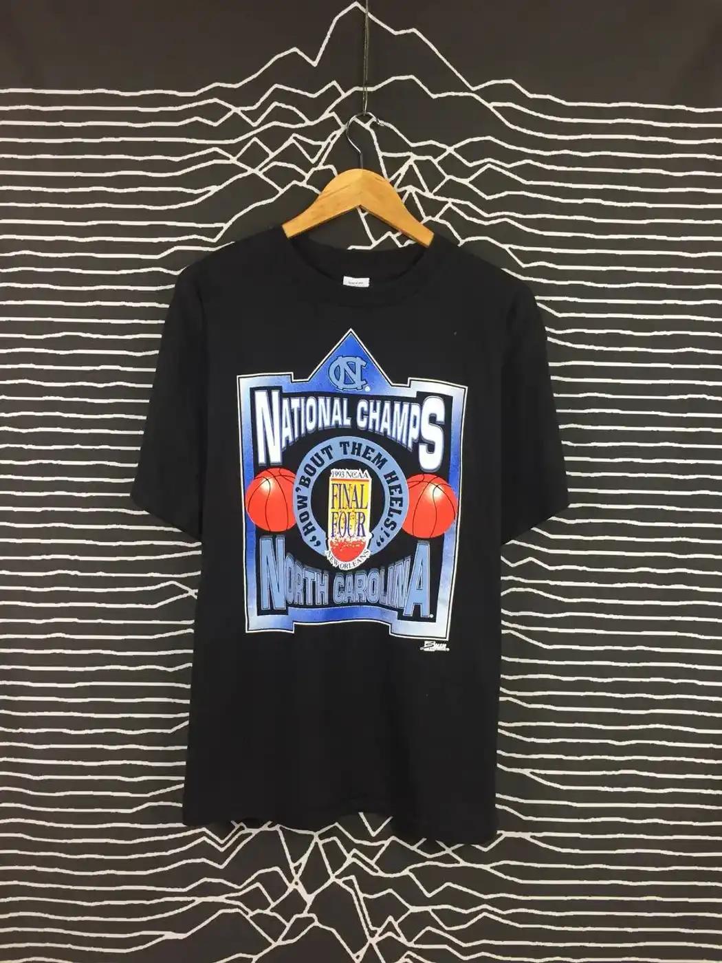 90S Ncaa Champs North Carolina Bna Single Stitch T-Shirt Sweatshirt Pullover Hoodie Reprinted