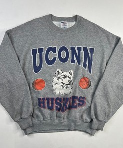 90S Uconn Huskies Sweatshirt, Uw Basketball Hoodie College Student Gifts