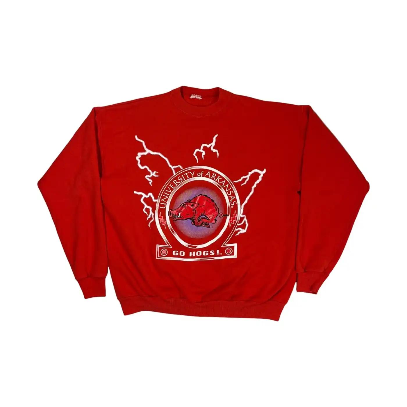 90S University Of Arkansas Lightning T-Shirt Sweatshirt American Football Sweatshirt Sports Gifts
