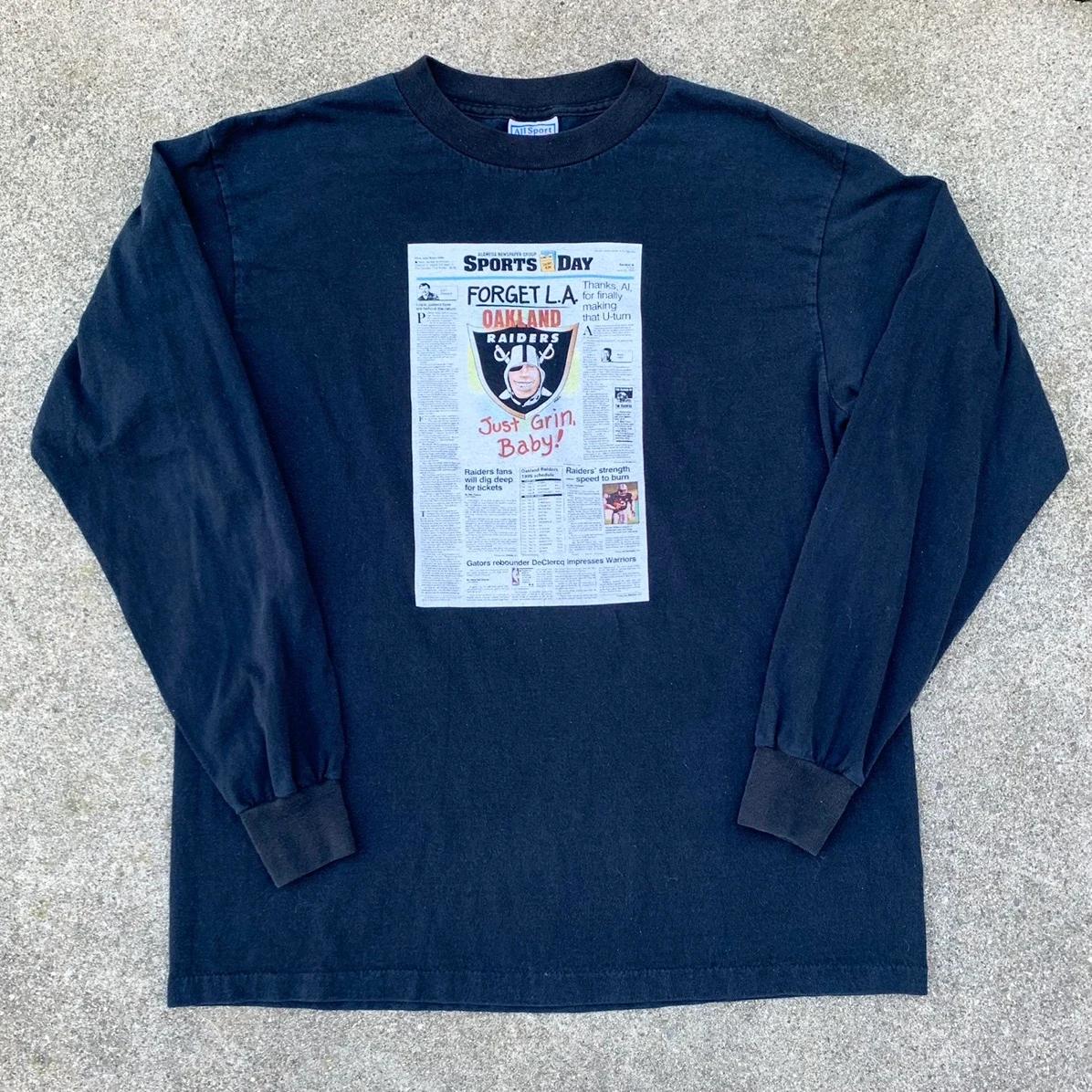 90s Oakland Raiders NFL Newspaper Sweatshirt T-shirt Ideal Gift for NFL Fans