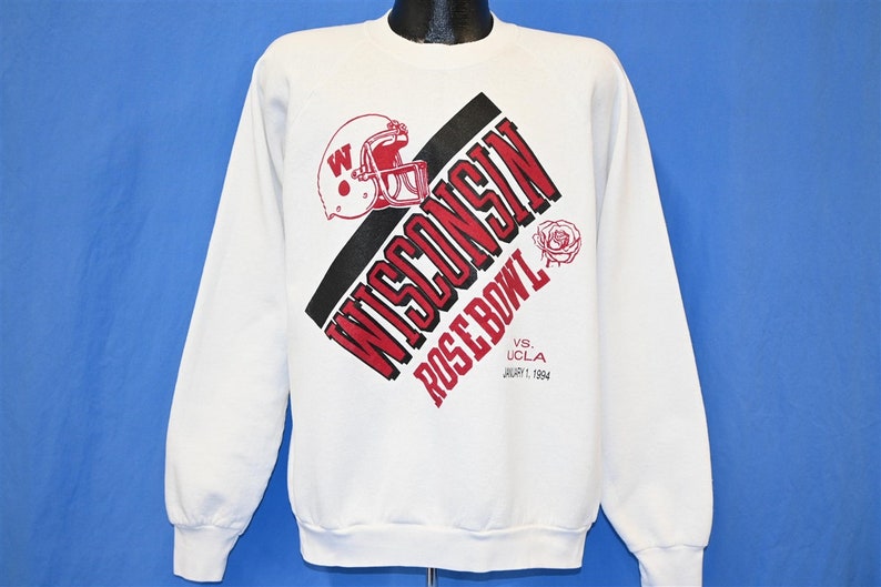 90s Wisconsin Badgers 1994 Rose Bowl College Football Sweatshirt - UCLA NCAA Apparel - Image 2